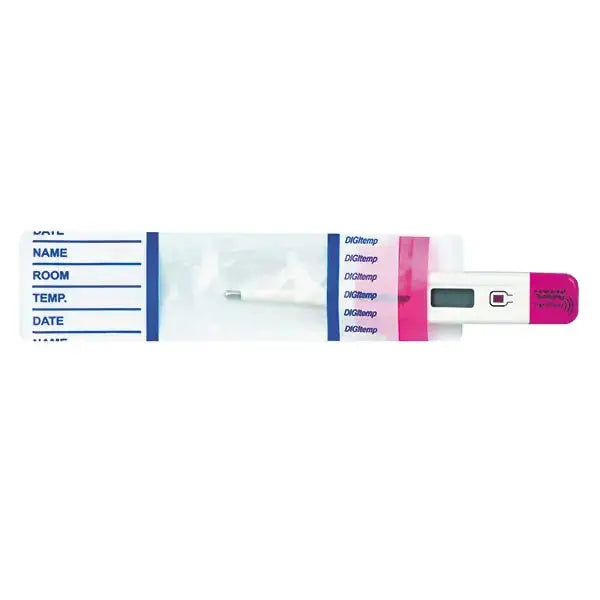 DIGItemp Thermometerhülle für Fieberthermometer mit automatischer Innenstülpung für hygienische Anwendung im Gesundheitsbereich.