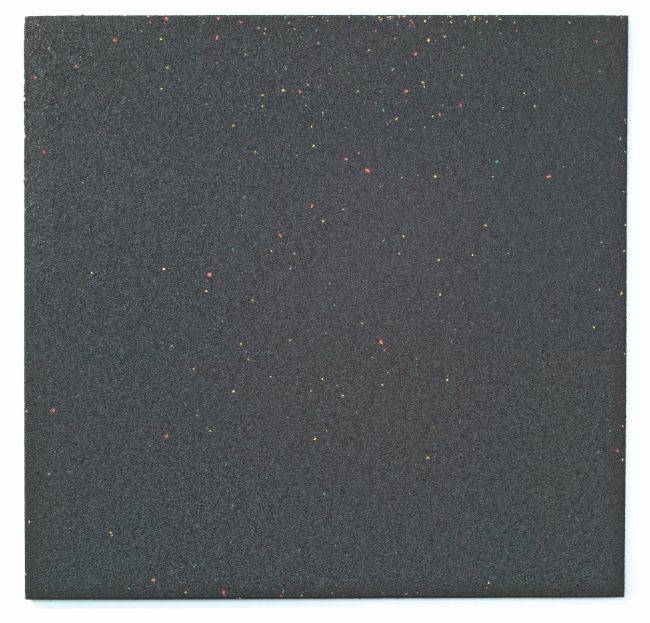 Schwarze Gummiunterlagenmatte 60x60 cm mit 15 mm Stärke. Optimal zur Geräuschreduzierung und Vibrationsabsorption für Haushaltsgeräte.