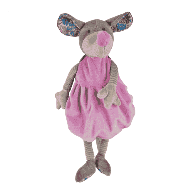 Wärmflasche 0,8 Liter Plüschtier - Maus Tiffy in rosa Kleid als kuscheliger Begleiter für Kinder. Ideal für Wärmebehandlungen und gemütliche Momente.