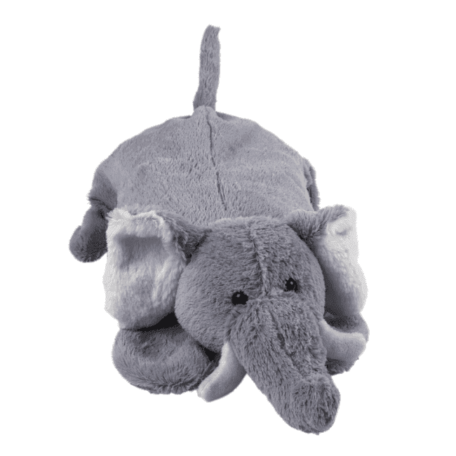 Wärmflasche 0,8 Liter als Plüschtier Elefant in Grau – flauschiges Wärmetier für Kinder mit liebevollen Details.