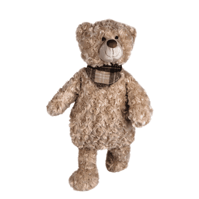 Wärmflasche 0,8 Liter als Plüschtier Teddybär mit Schal – weiches Kuscheltier für wohltuende Wärme und Geborgenheit.