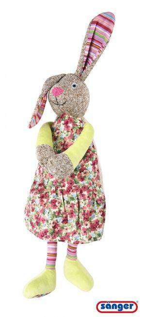 Wärmflasche 0,8 Liter als Plüschtier Hase mit Blumenmuster – niedliches Wärmekissen für Kinder mit liebevollen Stoffdetails.