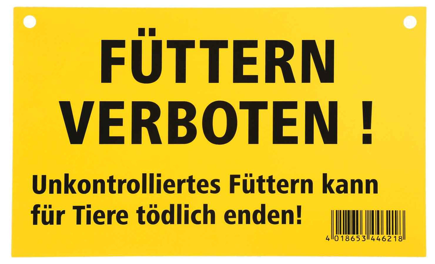 Warnschilder Füttern verboten - Sicherheit | Kunststoff, 20x12 cm in Gelb mit schwarzer Aufschrift für Tierbereiche. Ideal zur Unfallvermeidung.