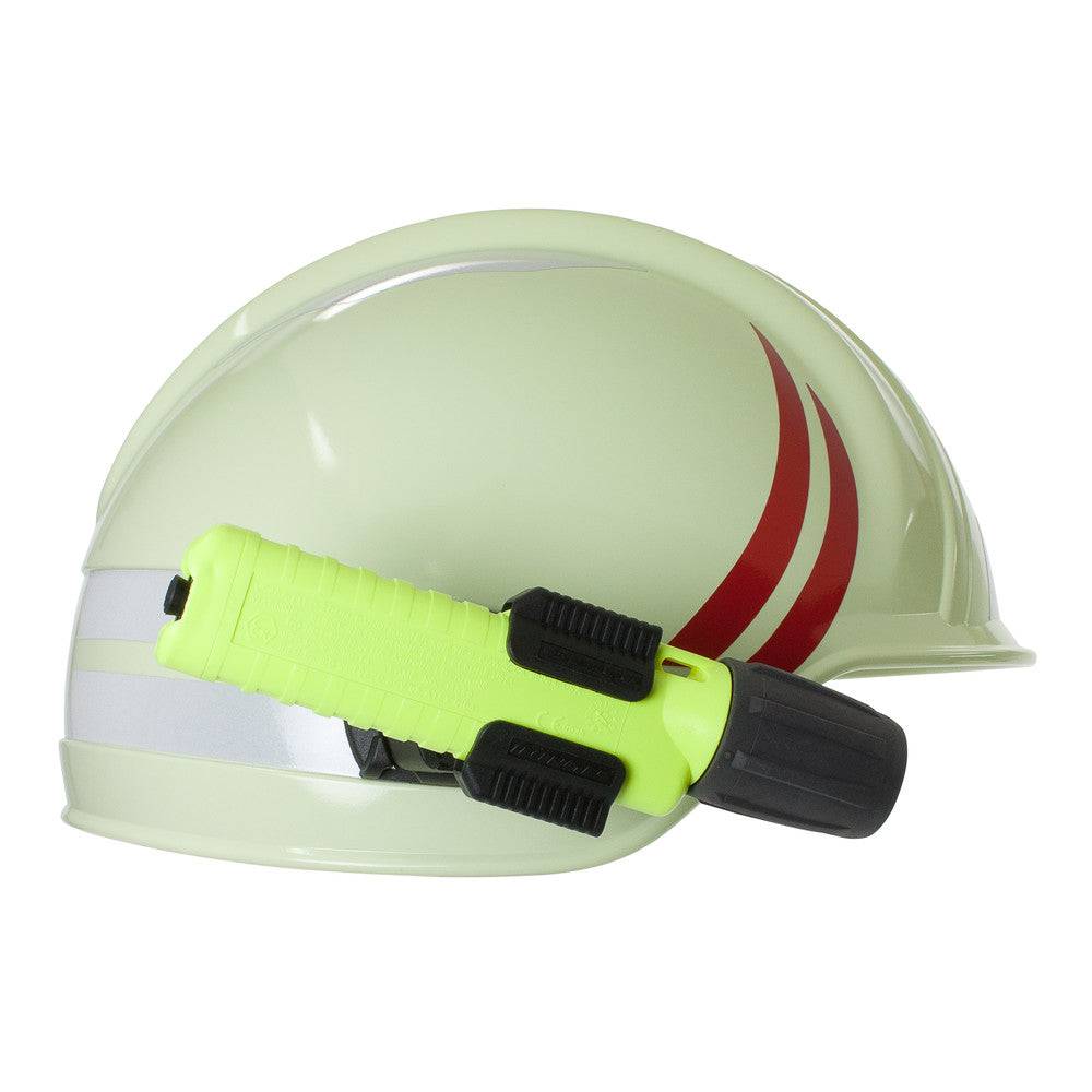 Optimieren Sie die Arbeitssicherheit mit der Helmhalterung Dönges für Gallethelme mit Schiene. Stabil und vielseitig für sichere Lampenbefestigung.