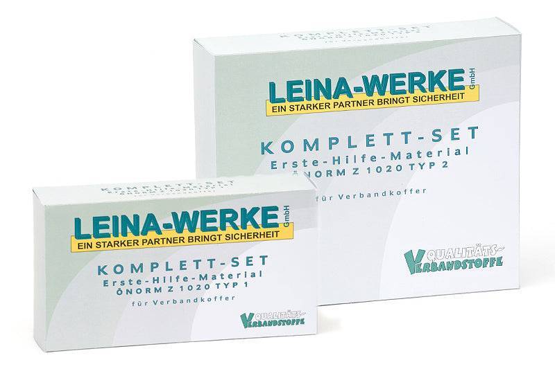 Erste-Hilfe-Füllung ÖNORM Z 1020 Typ I für Betriebe & Haushalt im Set von Leina-Werke, ideal für Verbandkoffer in Notfallsituationen.