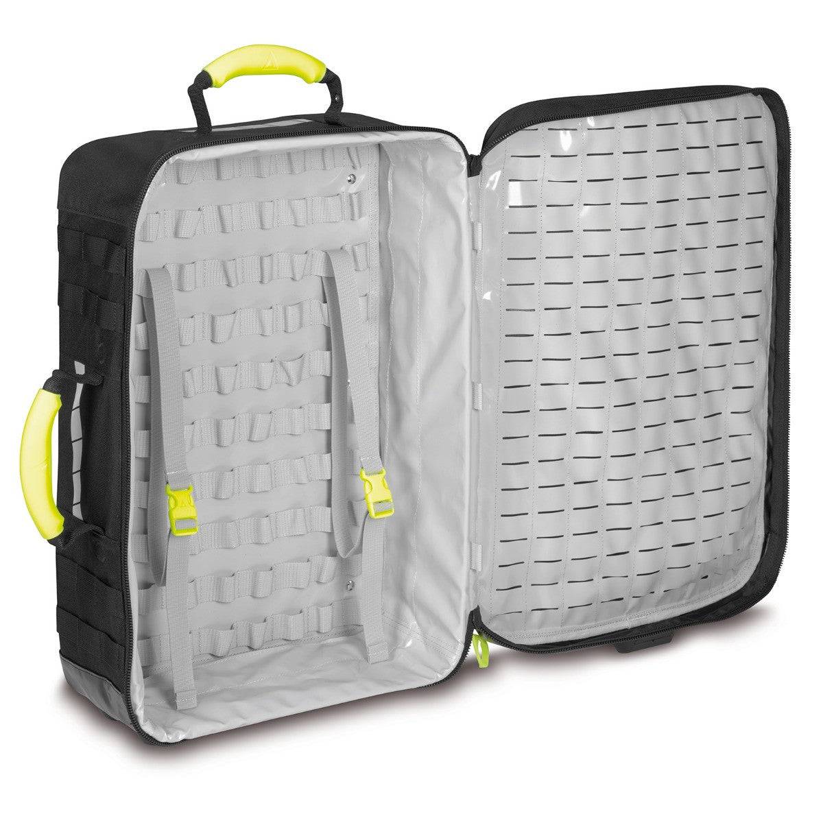 Innenansicht des PAX Universal Materialrucksacks mit flexibler MOLLE-Innenstruktur zur individuellen Ausrüstungskonfiguration.