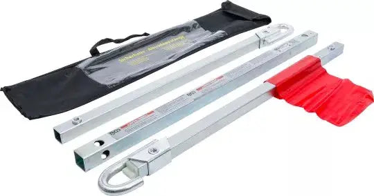 Abschleppstange BGS max. 2000 kg 1,8 m mit rotem Warnfähnchen und Transporttasche, ideal für Pannenhilfe bei Fahrzeugen mit Abschleppösen.