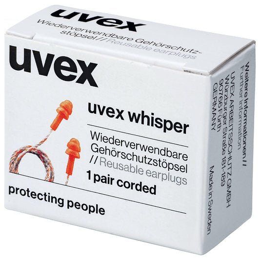 Gehörschutzstöpsel uvex whisper mit Kordel SNR 23 dB 50 Paar paarweise in Minibox