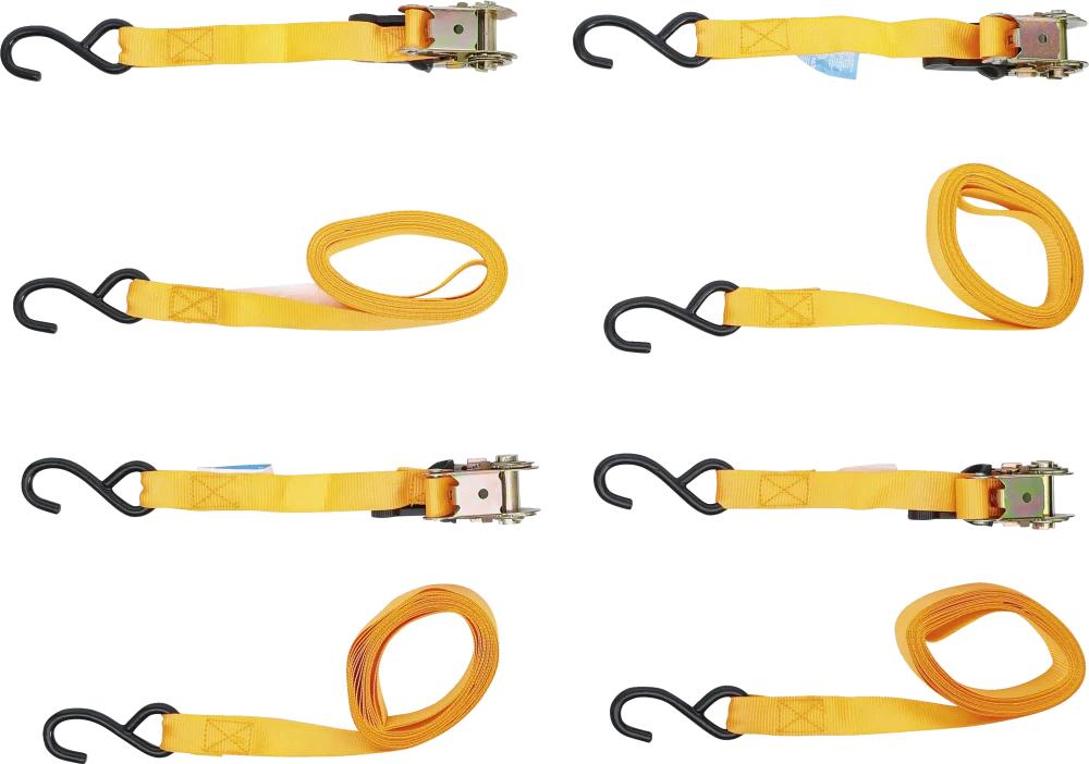 Knarren-Spannband-Satz mit schweren Haken 5 m x 25 mm 4-tlg.