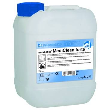 Neodisher MediClean forte 5L-Desinfektionsmittel für medizinische Instrumente, ideal für den Einsatz in Laboren und Kliniken.