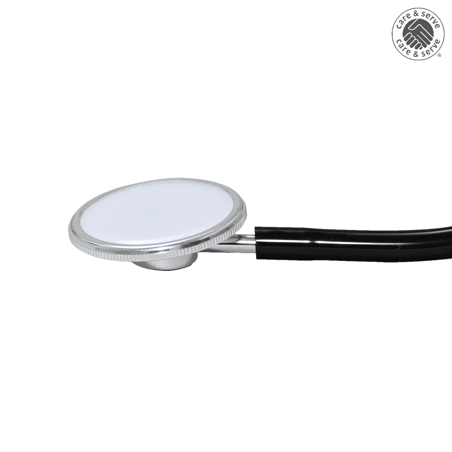 Detailansicht vom flachen Bruststück des Stethoskop Flachkopf premium - latexfrei - CE gemäß MPG, ideal für den professionellen medizinischen Einsatz.