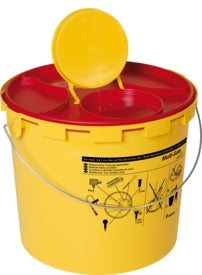 Kanülenabwurfbehälter Multi Safe Medi 6 mit Bügel u. Etikett 6 Liter