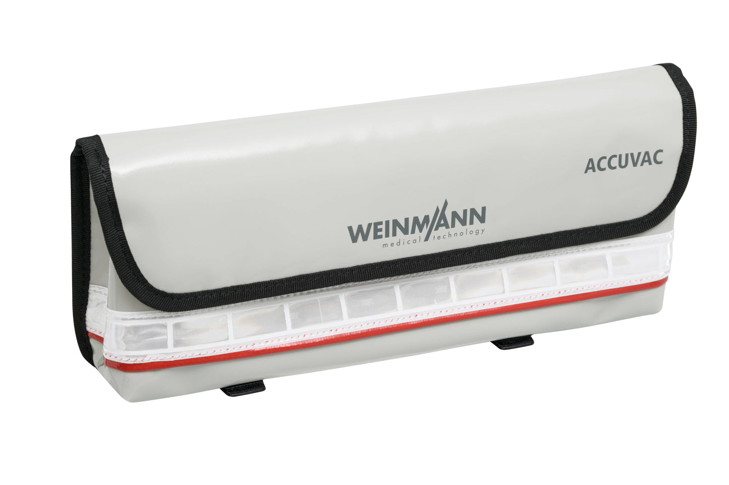 Zubehörtasche für ACCUVAC Pro und ACCUVAC Lite zur Aufbewahrung von Absaugkathetern und Verbrauchsmaterialien im medizinischen Einsatz. Praktisch direkt am Gerät befestigbar für optimale Organisation im Bereich Absaugung elektrisch.