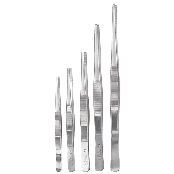 Anatomische Pinzetten in OP-Qualität aus Edelstahl, erhältlich in verschiedenen Größen. Hochwertige medizinische Instrumente mit 5 Jahren Garantie.