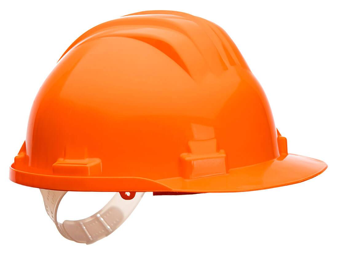 Arbeitssicherheits-Helm PS61 Portwest in Orange gemäß EN 397 Norm für industrielle Schutzhelme. Ideal für Baustellen und Arbeitsschutz.