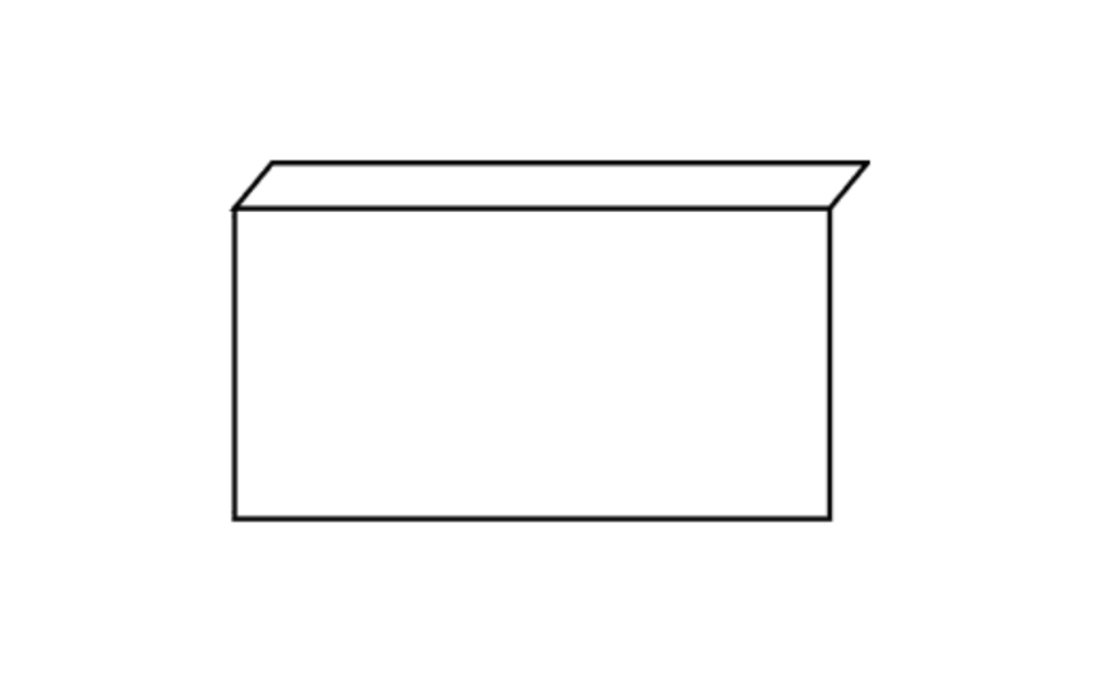 Fahnenschild neutral für Deckenmontage, PVC, beidseitig sichtbar, robust, pflegeleicht