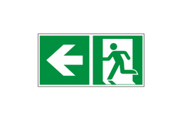 Notausgang / Rettungswegschild links langnachleuchtend