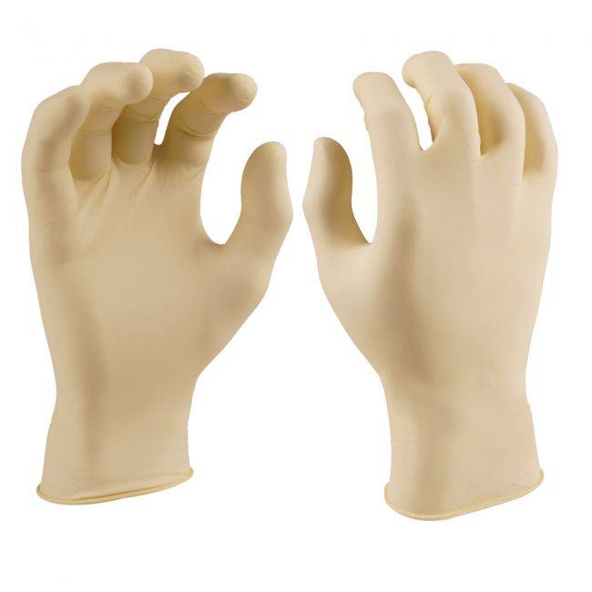 Einmalhandschuhe Latex Saturn geraute Oberfläche - Medasi.shop - PZN - 1071120