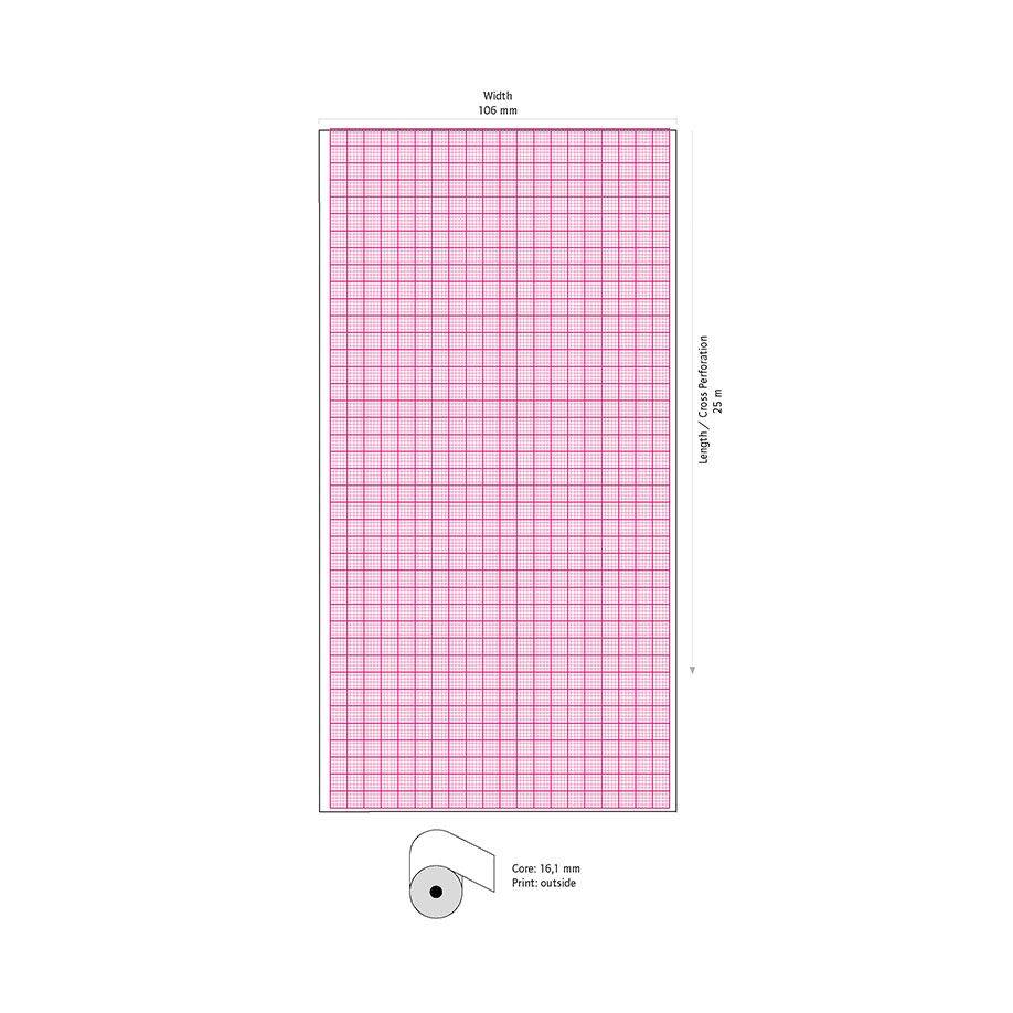 EKG Papier Original für Corpuls C3 kaufen – 106 mm breit, 22 m lang, mit feinem Rasterdruck auf Thermopapier für präzise EKG-Ausdrucke im Klinikalltag.