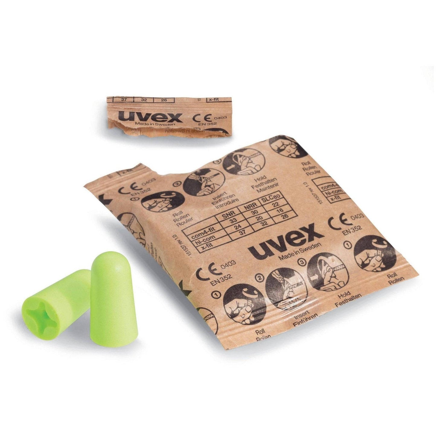 Gehörschutzstöpsel uvex x - fit 100 Paar paarweise in der Papiertüte - Medasi.shop - 2112087UVEX