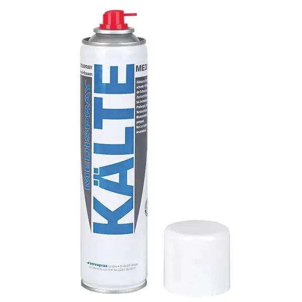 Kältespray Medispray 300ml mit rotem Sprühkopf für lokale Kühlung bei Prellungen und Verletzungen. Erste-Hilfe Produkt mit Menthol.