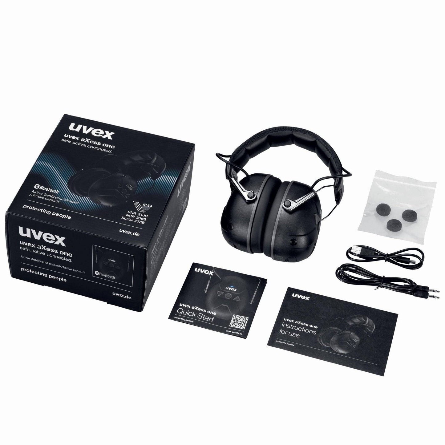Kapselgehörschutz uvex aXess one aktiver Bluetooth SNR 31 dB - Medasi.shop - 2640001