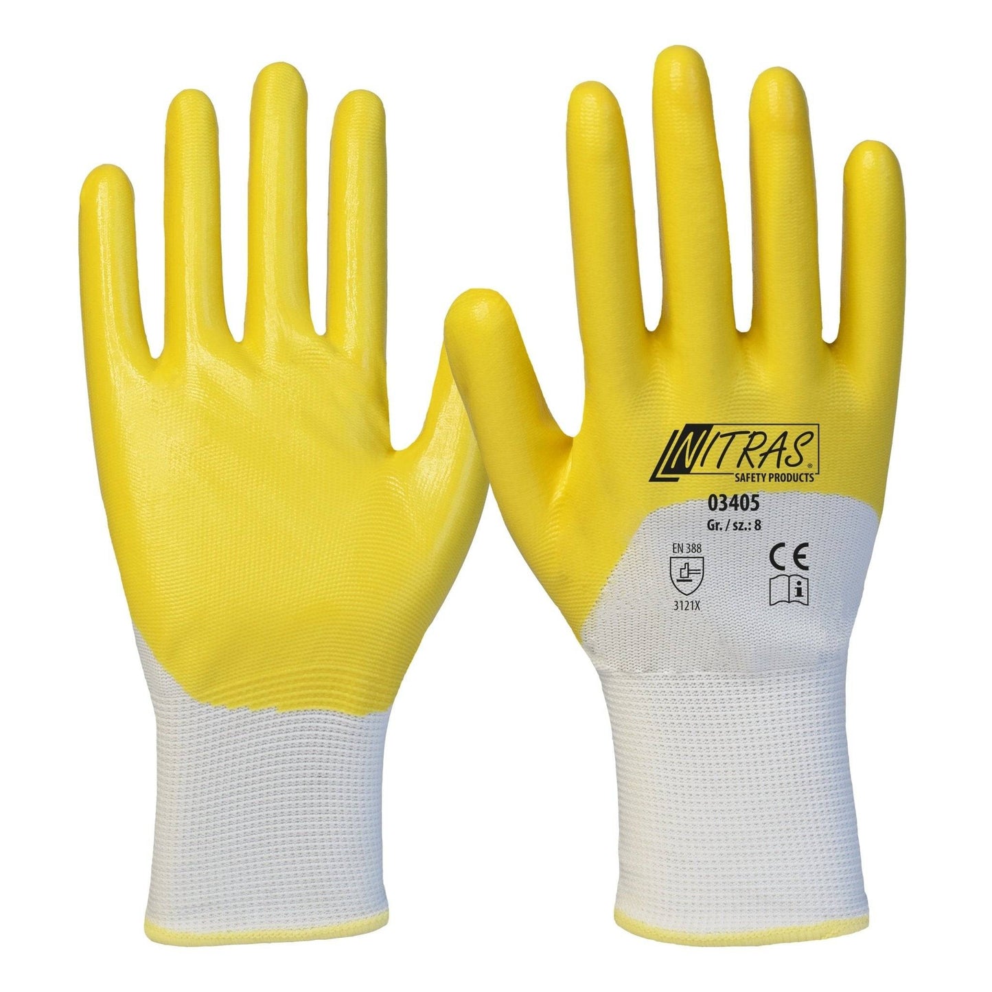 Nitrilhandschuhe Polyester Gelb Nittras teilbeschichtet 03405 - Medasi.shop - 03405 - 07