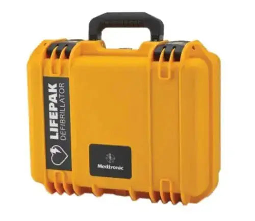 Physio-Control Transportkoffer CR Plus in Gelb, wasserdichte AED Tasche für Lifepak CR Plus/Express, ideal für Notfalleinsätze im Außenbereich.