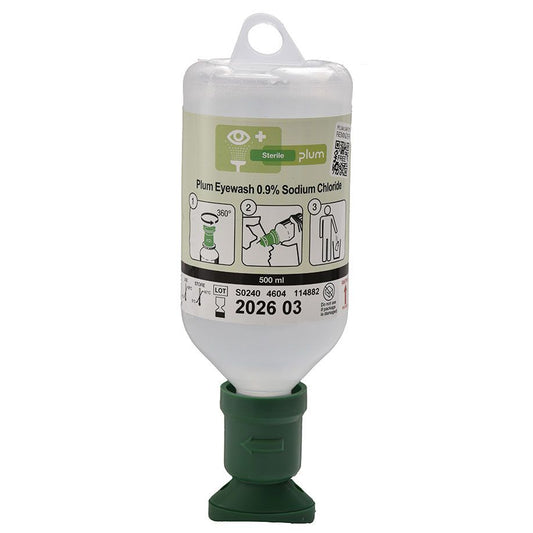Augenspülflasche Plum 500 ml (0,9 % Natriumchloridlösung)