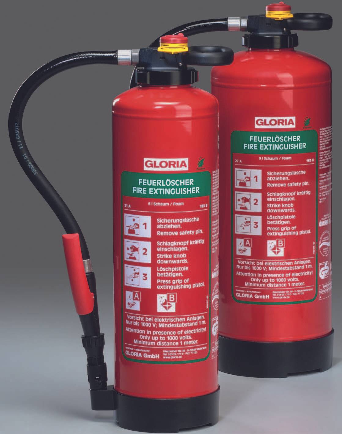 Schaum Aufladefeuerlöscher Gloria SKA+ 9 PRO fluorfrei 9 Liter 12 LE - Medasi.shop - 811651.0035