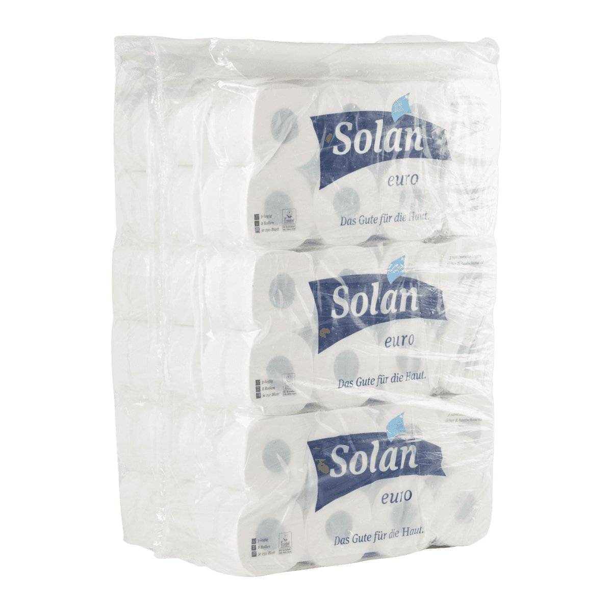 Toilettenpapier SOLAN EURO 250 Blatt 3 - lagig hochweiss - Medasi.shop -