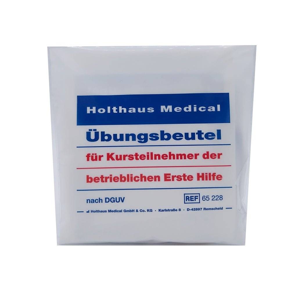 Holthaus Medical Erste-Hilfe-Übungsbeutel für Schulungsteilnehmer, geeignet für praxisnahe Erste-Hilfe-Ausbildung nach DGUV.