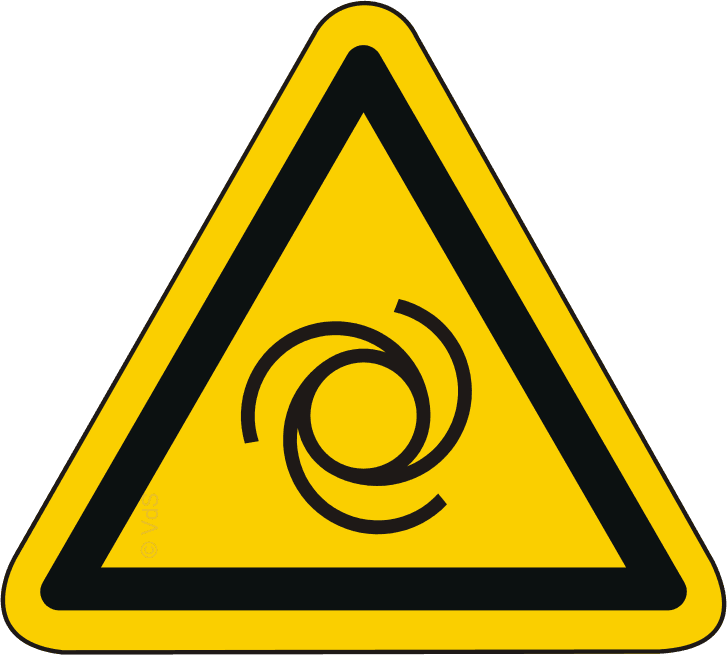 Warnzeichen W018 Warnung vor automatischem Anlauf - selbstklebend - Medasi.shop - W018F100