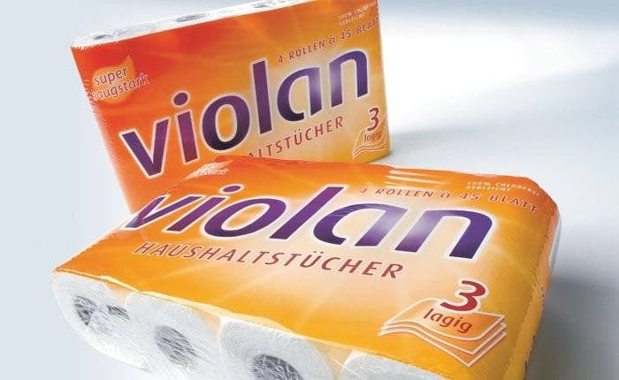**Alt-Text (Deutsch):**  
Violan Küchenrollen 3-lagig, starke Haushaltstücher im 4er-Pack.