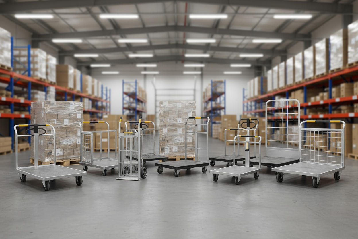 Alt-Text (Deutsch):  
Transportgeräte im Lager für effizienten Materialfluss kaufen.