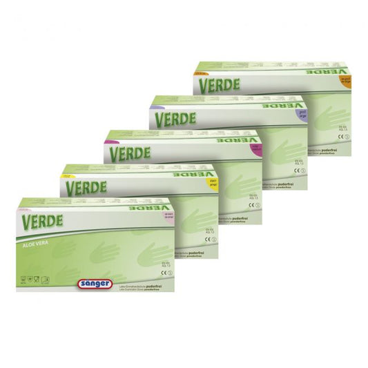 Einmalhandschuhe Latex Verde geraute Oberfläche, mit Aloe Vera, Medasi.shop, Safety Gloves