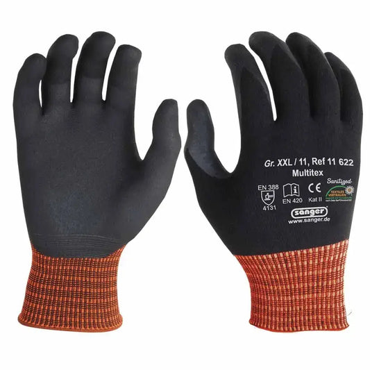 Nylon-Elastan-Strickhandschuhe mit Nitril-Mikroschaum Beschichtung Multitex, Medasi.shop, Safety Gloves