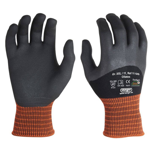 Nylon Elastan-Strickhandschuhe flüssigkeitsdicht Oilatex 3/4, Medasi.shop, Safety Gloves