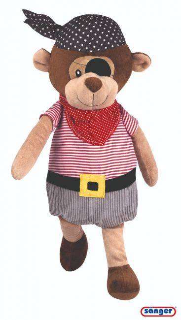 Wärmflasche Plüschtier Affe Captain Jack mit Augenklappe und Piraten-Outfit, 0,8L, handwaschbar – ideal für Kinder bei Kälte und Bauchweh.
