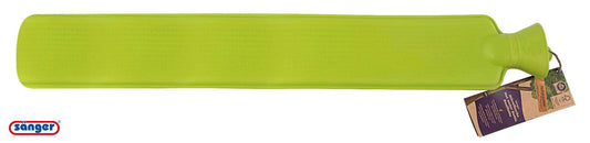 Naturgummi Wärmflasche - FSC-zertifiziert von LONGI in länglicher Form, aus grünem Naturlatex mit TÜV-Siegel, ideal für gezielte Wärmetherapie.