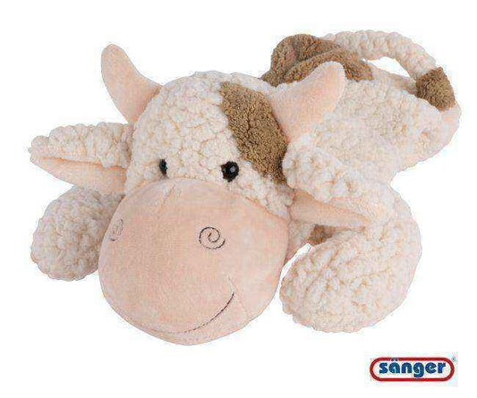 Wärmflasche 0,8 Liter als Plüschtier liegende Kuh – kuscheliges Tiermotiv für wohltuende Wärme und kindgerechtes Design.