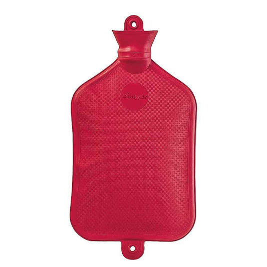 Rote Wärmflasche Naturgummi 3L – Qualität und Sicherheit für Wärmebehandlungen, auslaufsicher mit stabilem Verschluss.