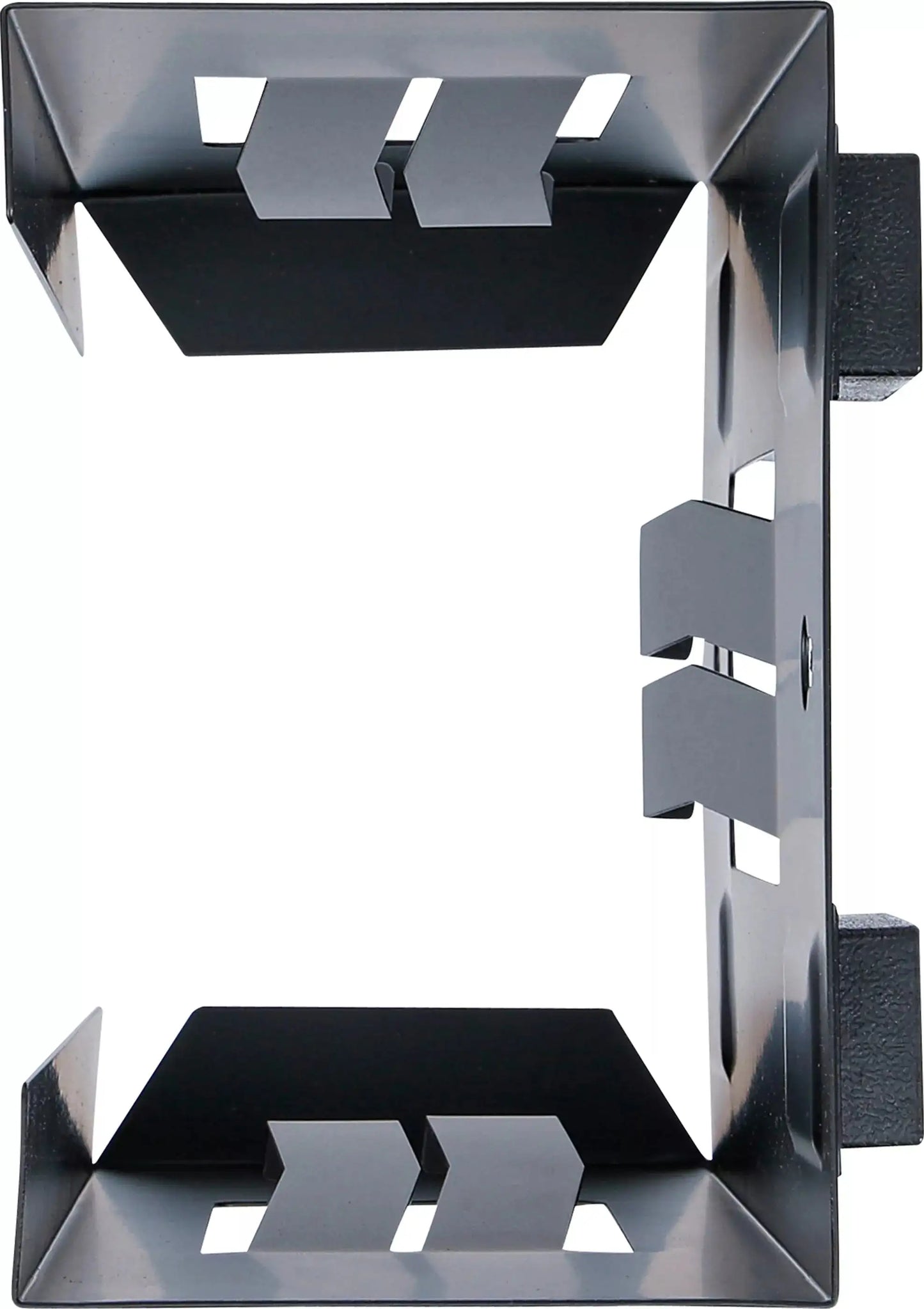 Obere Ansicht des magnetischen Handschuhhalters mit flexiblen Halteklammern für sicheren Halt von Boxen in industriellen Umgebungen.
