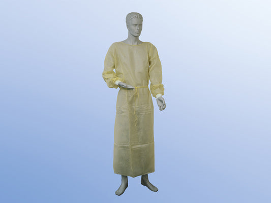 Schutzkittel gelb, Velcro (Klett)-Verschluss, feuchtigkeitsabweisend, Medasi.shop, Work Safety Protective Gear