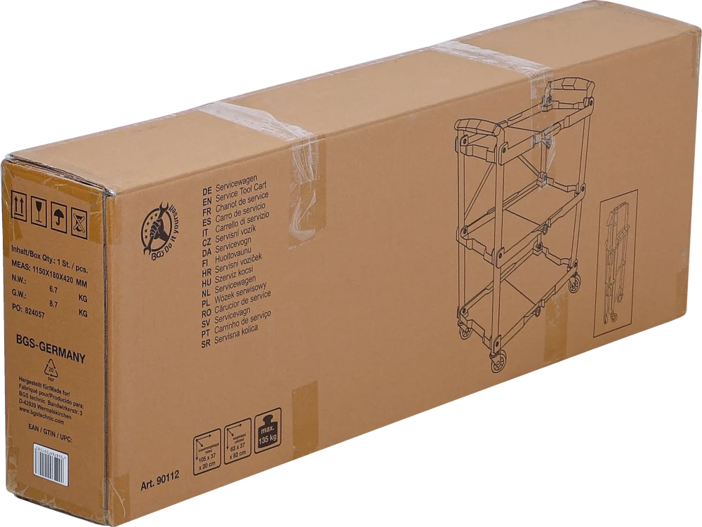 Servicewagen BGS fahrbar – faltbar und bis 135 kg belastbar