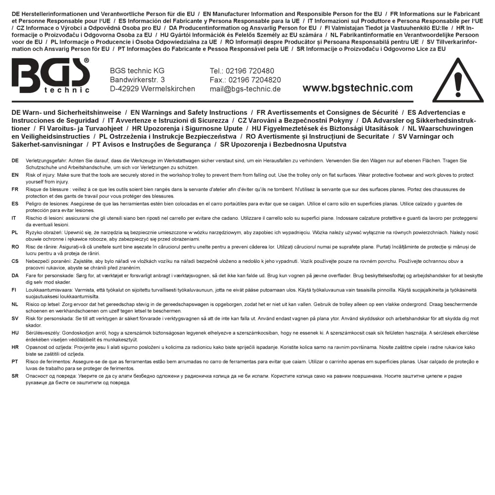 Servicewagen BGS fahrbar – faltbar und bis 135 kg belastbar