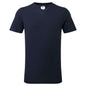 Vorderansicht des navyblauen T-Shirts mit V-Ausschnitt – Slim Fit, strapazierfähig & ideal für personalisierte Sports Fan Accessoires.