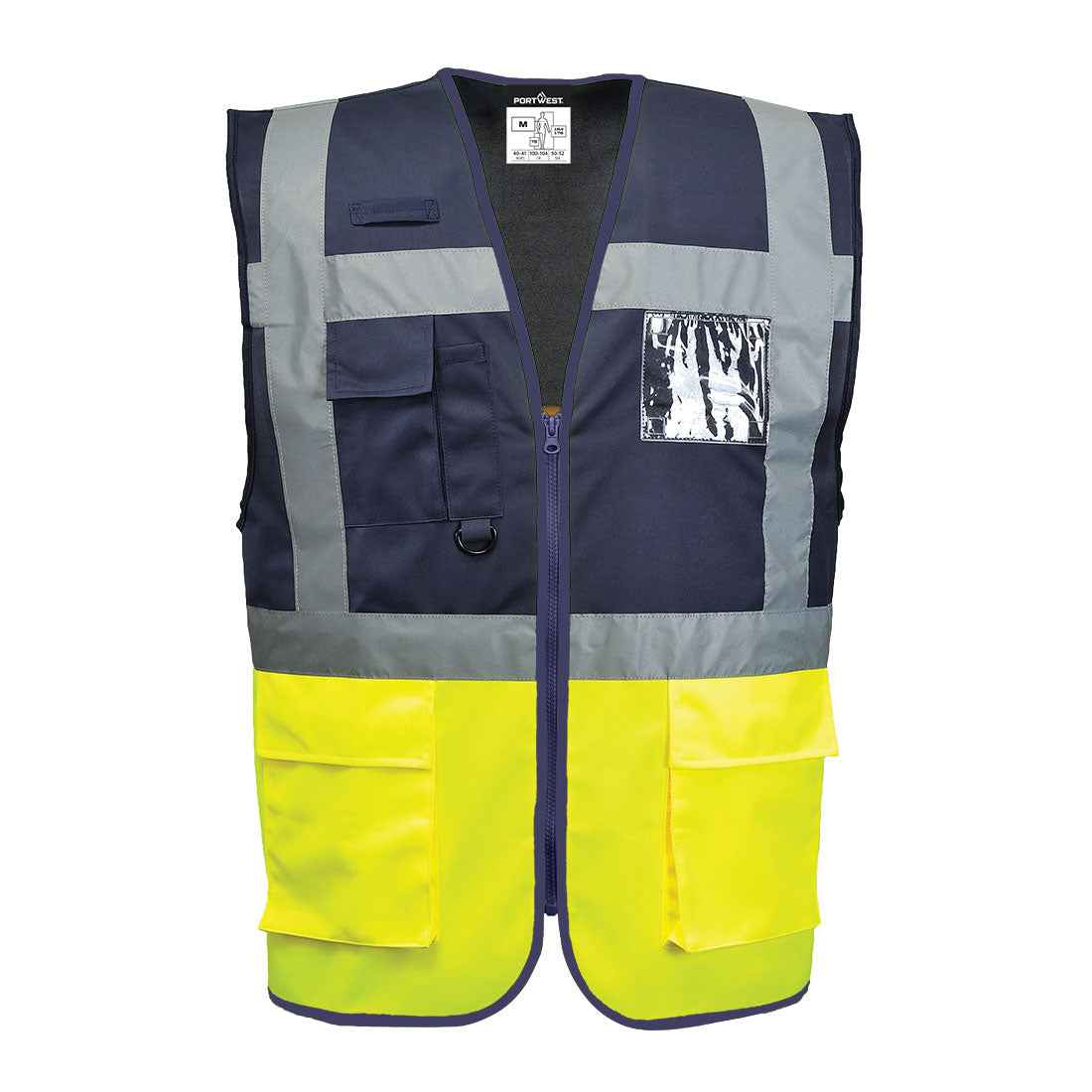 Paris Hi-Vis Weste - Sicherheitsweste C276 mit EN ISO 20471 Zertifizierung, 7 Taschen, Reflexstreifen und ID-Halter für maximale Sichtbarkeit.