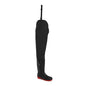 Portwest Sicherheits-Watstiefel S5 mit Stahlkappe und roter Sohle, wasserdicht und kniehoch für Arbeitsschutz in nassen Umgebungen.