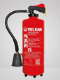 Metallbrand-Aufladefeuerlöscher mit Hebelarmatur PM 9 H von Vulkan für Klasse D Brände, mit rotem Stahlbehälter und Löschlanze.